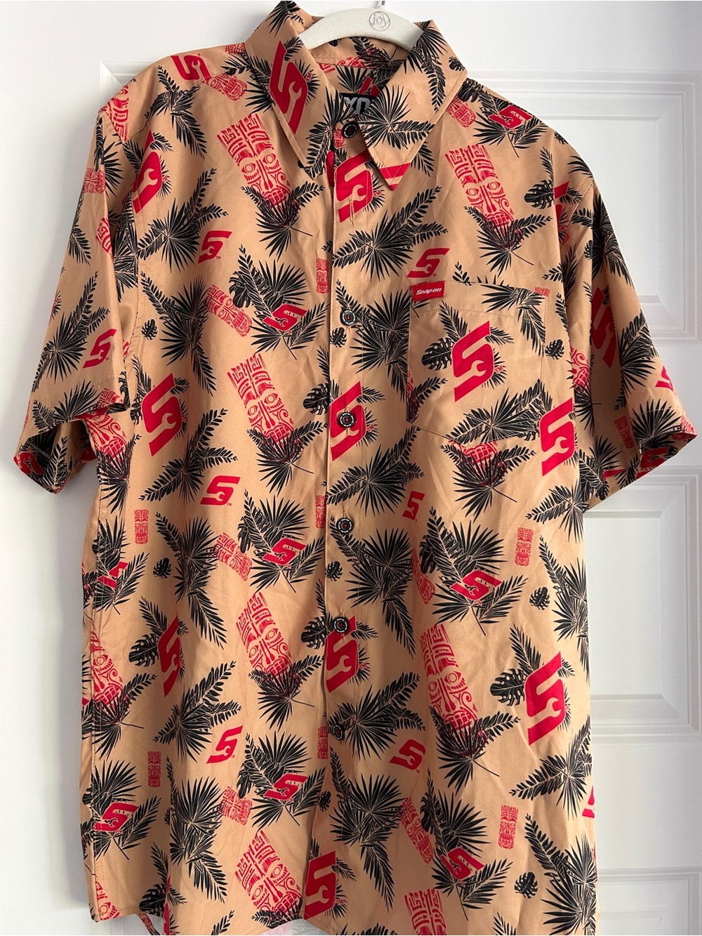 Men’s Snap-On Hawaiian Button Down Shirt SZ M